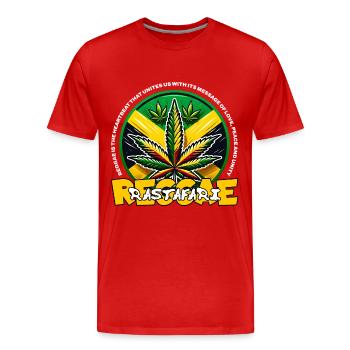 Emblème Reggae - T-shirt bio Premium Homme - rouge - Devant - Damien (186cm)
