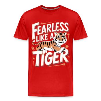 Tiger Animal Zoo Wild Animal - Men's Premium Organic T-Shirt - red - Front - Damien (186cm)