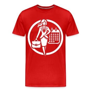 Erfolgreiche Frauen – Business Design - Männer Premium Bio T-Shirt - Rot - Vorne - Damien (186cm)