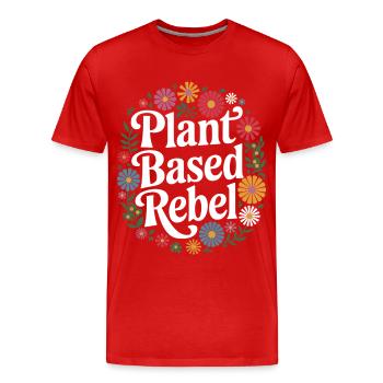 Végétarien Végétalien Végétarien Végétarien - T-shirt bio Premium Homme - rouge - Devant - Damien (186cm)