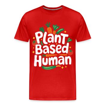 Végétarien Végétalien Végétarien Végétarien - T-shirt bio Premium Homme - rouge - Devant - Damien (186cm)