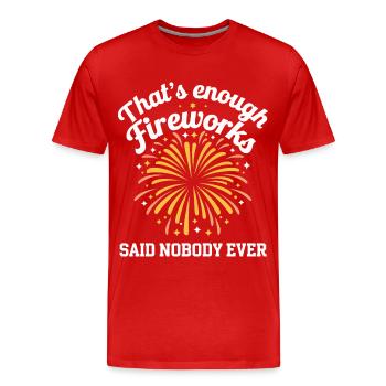 Pyrotechniker Feuerwerk Pyrotechnik - Männer Premium Bio T-Shirt - Rot - Vorne - Damien (186cm)