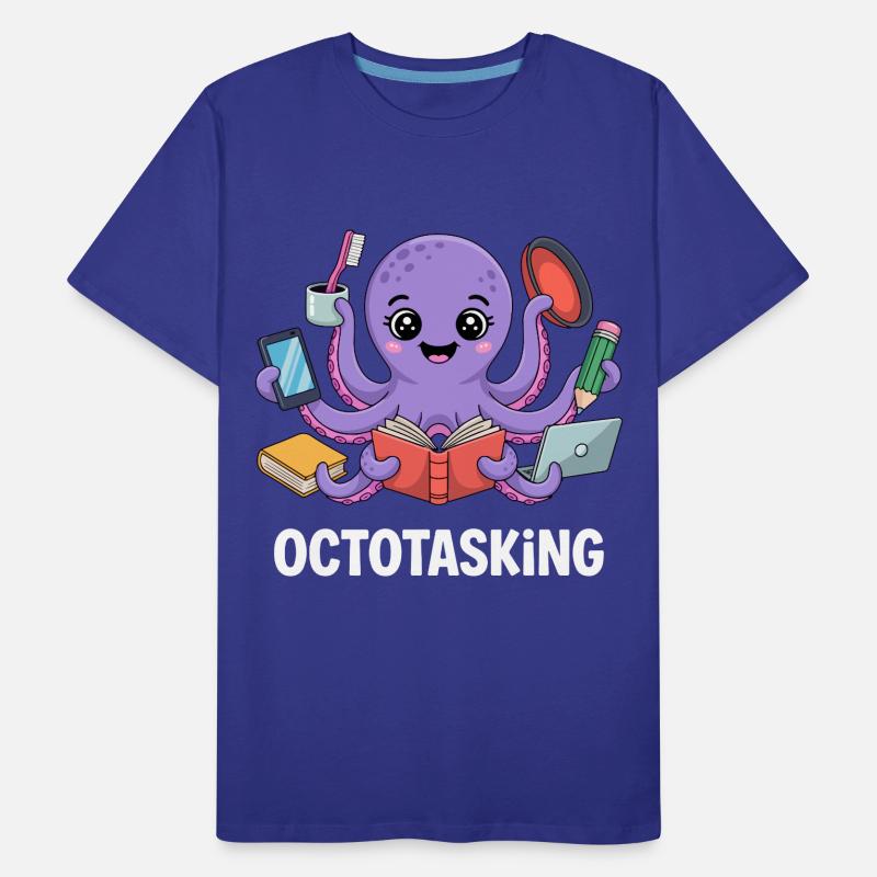 Octotasking Creature in Multitask Mode Men's Premium Organic T-Shirt