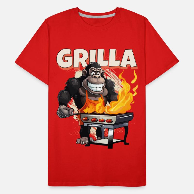 Grilling Grilla Griller Gorilla BBQ Saying Funny Men's Premium Organic T-Shirt