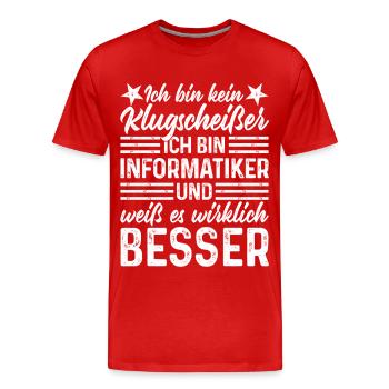 Informatiker - Männer Premium Bio T-Shirt - Rot - Vorne - Damien (186cm)