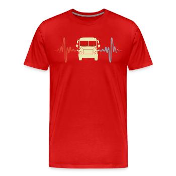 Vintage Bus ECG - Men's Premium Organic T-Shirt - red - Front - Damien (186cm)