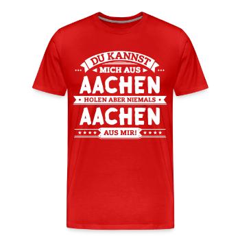 Mein Aachen - Männer Premium Bio T-Shirt - Rot - Vorne - Damien (186cm)