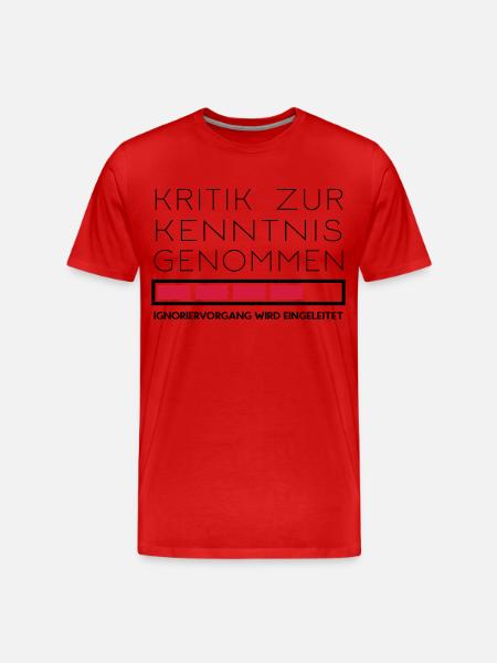 Nicht kritikfähig - Männer Premium Bio T-Shirt - Rot