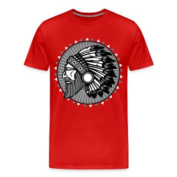 Beard indian - Men's Premium Organic T-Shirt - red - Front - Damien (186cm)