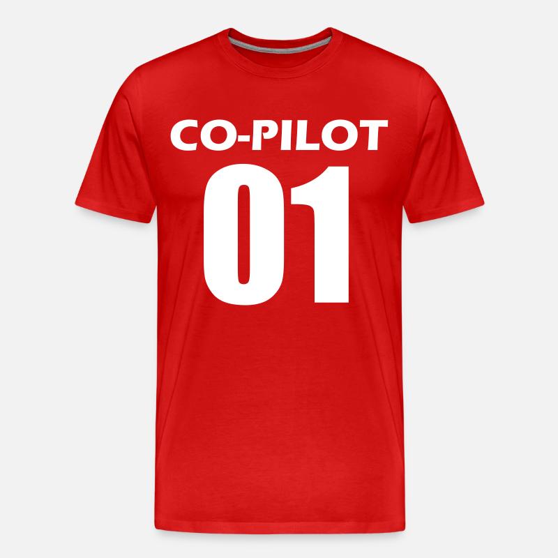Co-Pilot Partnerlook Geschenk - Männer Premium Bio T-Shirt - Rot
