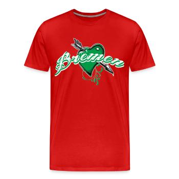 Brême - T-shirt bio Premium Homme - rouge - Devant - Damien (186cm)