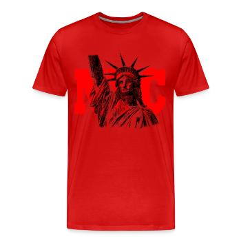 New York - T-shirt bio Premium Homme - rouge - Devant - Damien (186cm)