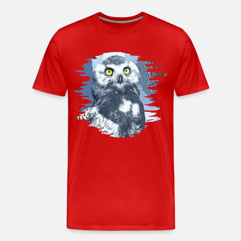gxp schneeeule vector art - Männer Premium Bio T-Shirt - Rot