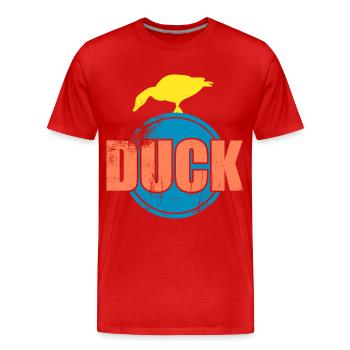 Ente - Männer Premium Bio T-Shirt - Rot - Vorne - Damien (186cm)