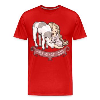 friend not food - Men's Premium Organic T-Shirt - red - Front - Damien (186cm)