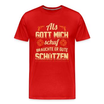 Clubs de tir | Rifleman King Protect Gifts - T-shirt bio Premium Homme - rouge - Devant - Damien (186cm)