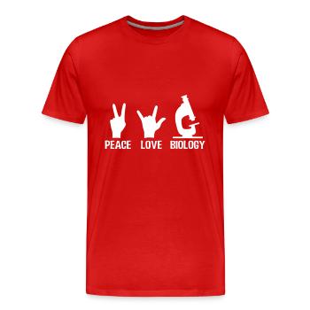 Biologist Profession | Biologist biology teacher gifts - Men's Premium Organic T-Shirt - red - Front - Damien (186cm)