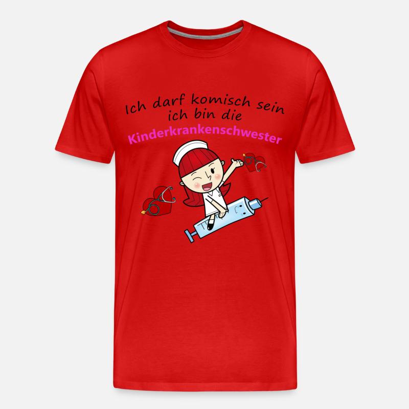 Kinderkrankenschwester - Männer Premium Bio T-Shirt - Rot