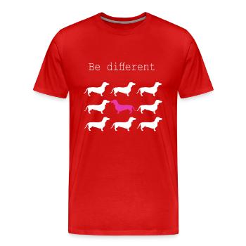 Motif de chien - T-shirt bio Premium Homme - rouge - Devant - Damien (186cm)