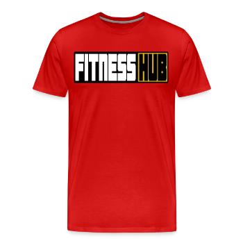 Hub de remise en forme - T-shirt bio Premium Homme - rouge - Devant - Damien (186cm)