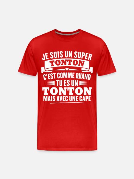 Je suis un super tonton - T-shirt bio Premium Homme - rouge
