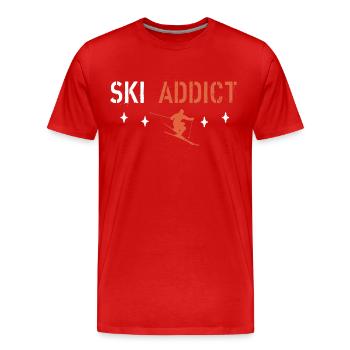 Ski addict - Men's Premium Organic T-Shirt - red - Front - Damien (186cm)