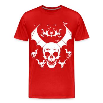 Horror Skull Skull Art Skull Gothic Heavy Metal - Men's Premium Organic T-Shirt - red - Front - Damien (186cm)