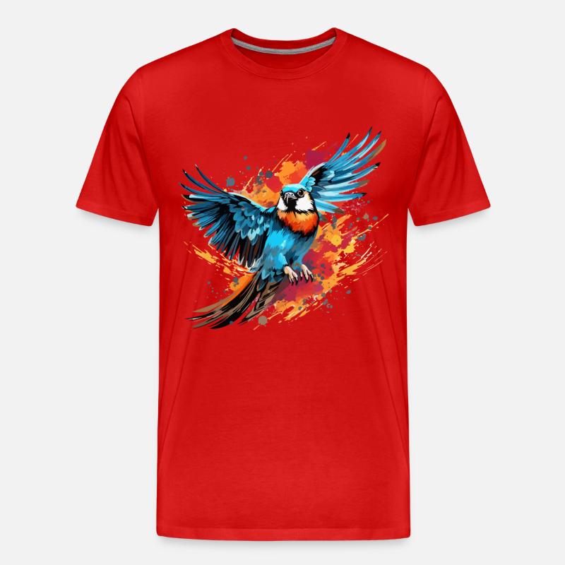 Buntfalke Farbkleckse Farbspritzer - Männer Premium Bio T-Shirt - Rot