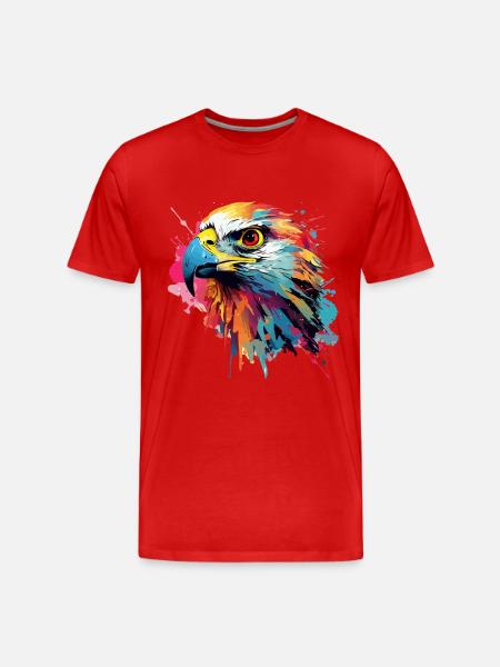 Farverig falkemaling klatter malingsprøjt - Herre Premium T-shirt økologisk - rød