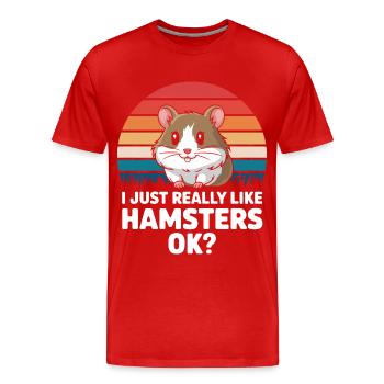 Hamster - T-shirt bio Premium Homme - rouge - Devant - Damien (186cm)