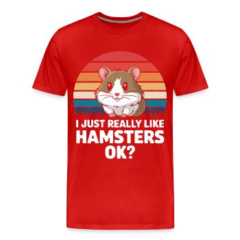 Hamster - Männer Premium Bio T-Shirt - Rot - Vorne - Damien (186cm)