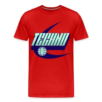 Techno - T-shirt bio Premium Homme - rouge - Devant - Damien (186cm)