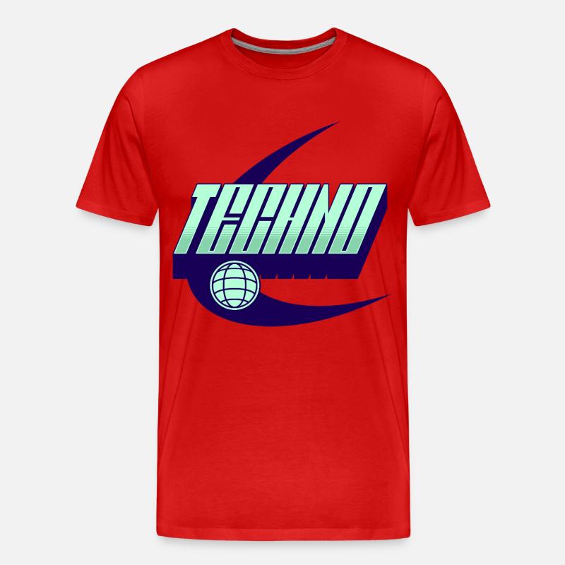 Techno - Männer Premium Bio T-Shirt - Rot