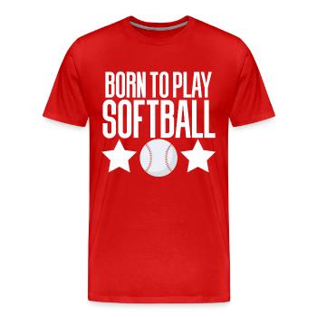 Softball - Männer Premium Bio T-Shirt - Rot - Vorne - Damien (186cm)