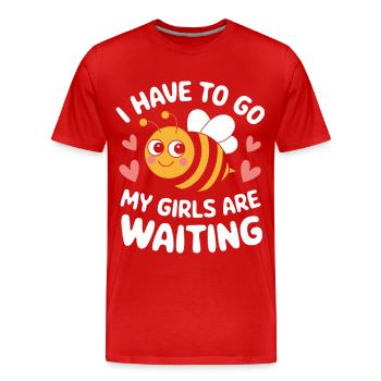 abeille abeille apicultrice abeille abeille - T-shirt bio Premium Homme - rouge - Devant - Damien (186cm)