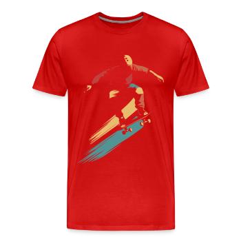 Skateboard Retro vintage Skating Skateboarding - Männer Premium Bio T-Shirt - Rot - Vorne - Damien (186cm)