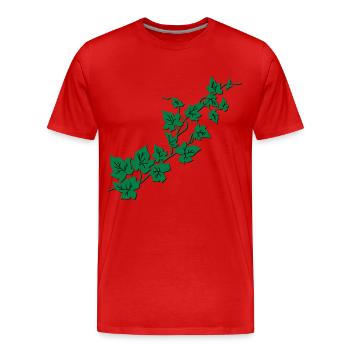 Efeu / Ivy - Männer Premium Bio T-Shirt - Rot - Vorne - Damien (186cm)