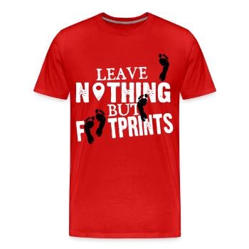 Geocaching: leave nothing but footprints - Männer Premium Bio T-Shirt - Rot - Vorne - Damien (186cm)