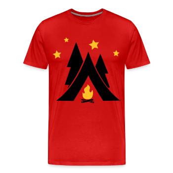 Zelt - Männer Premium Bio T-Shirt - Rot - Vorne - Damien (186cm)