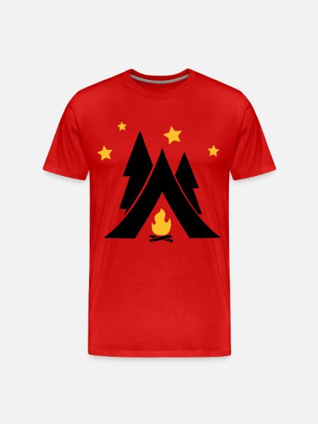 Zelt - Männer Premium Bio T-Shirt - Rot