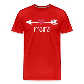 Die/Der ist meins. Finger weg! - Männer Premium Bio T-Shirt - Rot - Vorne - Damien (186cm)