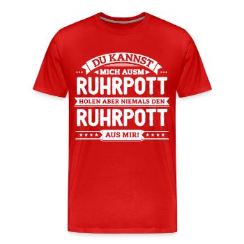 Mein Ruhrpott - Männer Premium Bio T-Shirt - Rot - Vorne - Damien (186cm)