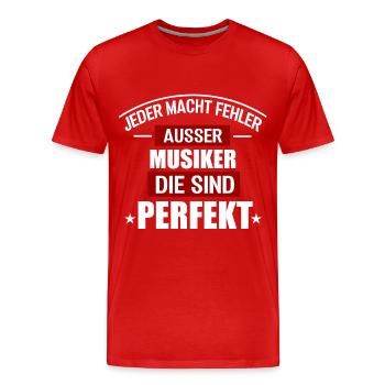 MUSIKER - Männer Premium Bio T-Shirt - Rot - Vorne - Damien (186cm)