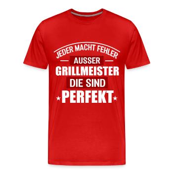 GRILLMEISTER - Männer Premium Bio T-Shirt - Rot - Vorne - Damien (186cm)