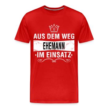 Ehemann - Männer Premium Bio T-Shirt - Rot - Vorne - Damien (186cm)
