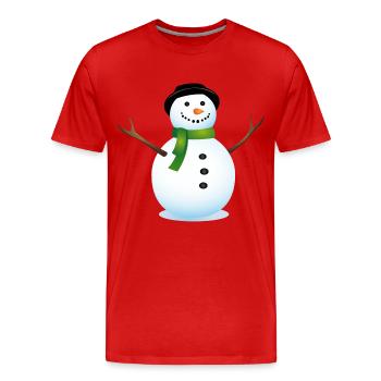 Schneemann - Männer Premium Bio T-Shirt - Rot - Vorne - Damien (186cm)