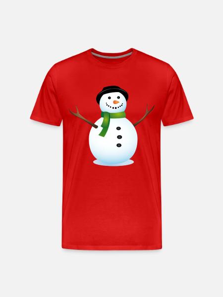 snow man - Men's Premium Organic T-Shirt - red