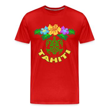 tahiti symbol 02 - T-shirt bio Premium Homme - rouge - Devant - Damien (186cm)