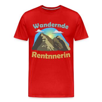 Wandernde Rentnerin | Wandern - Männer Premium Bio T-Shirt - Rot - Vorne - Damien (186cm)