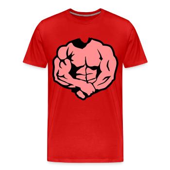 Körper Bodybuilding Athleten Muskel - Männer Premium Bio T-Shirt - Rot - Vorne - Damien (186cm)